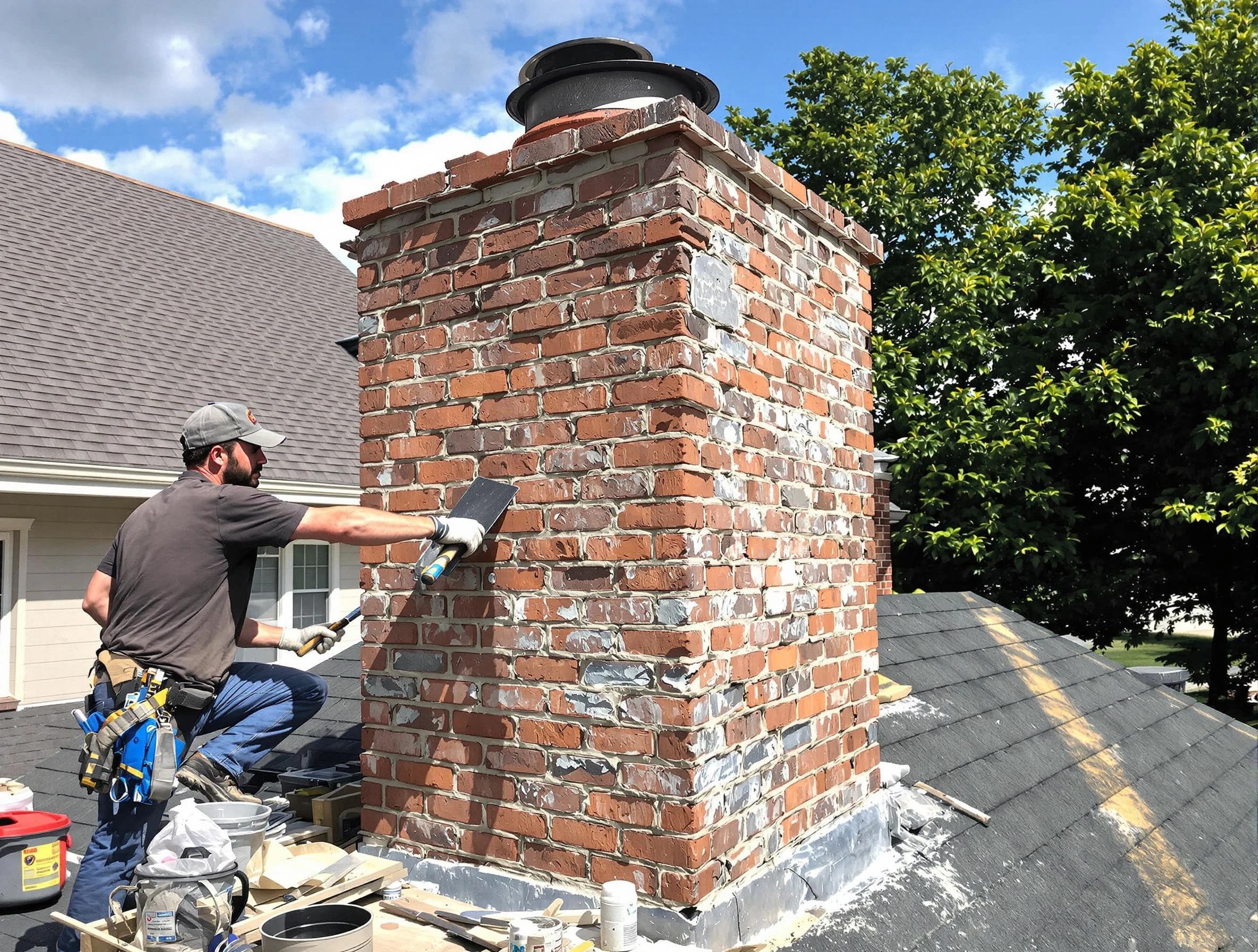 Completed chimney rebuild by Grayson Valley Chimney Sweep in Grayson Valley, AL