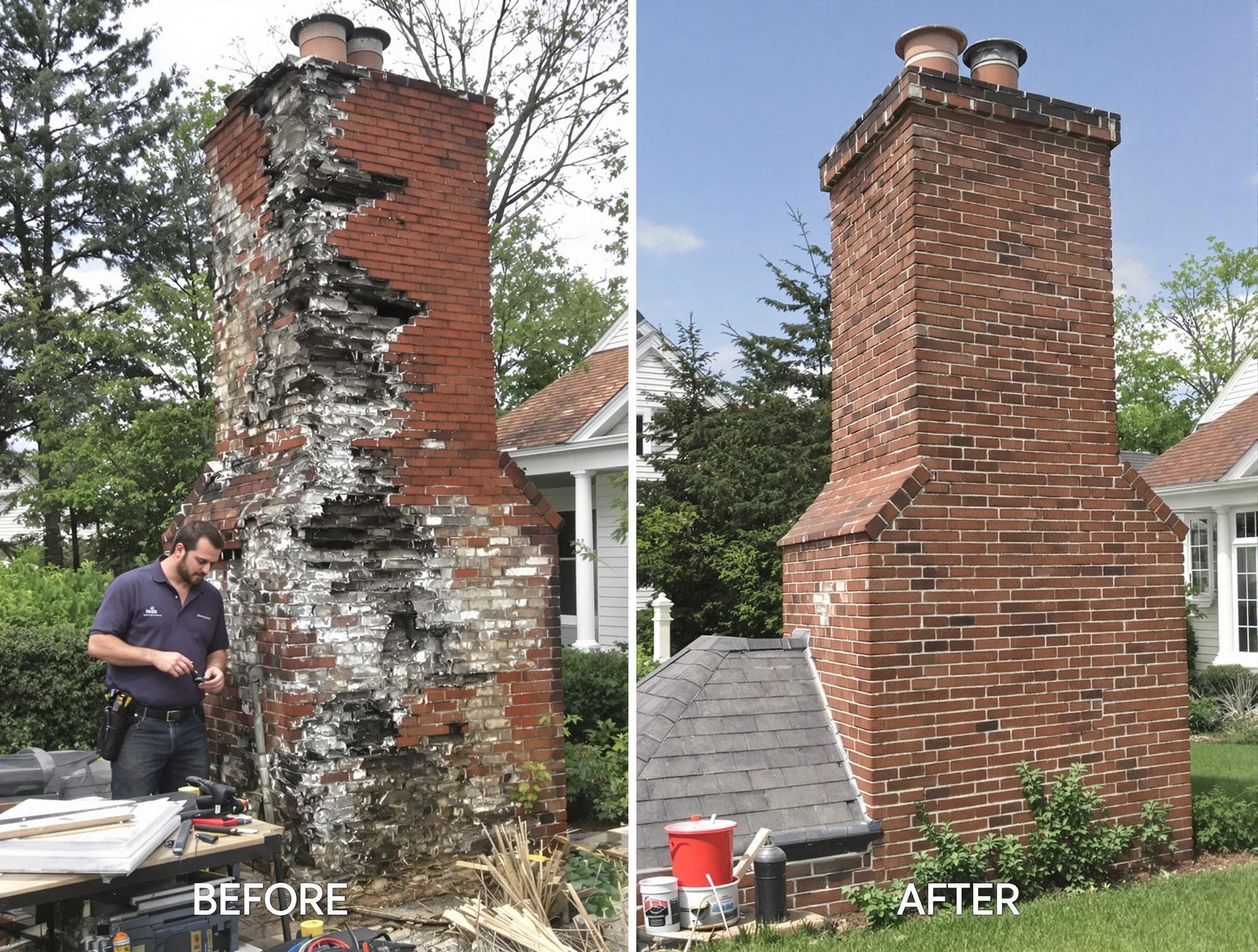Grayson Valley Chimney Sweep performing a full chimney restoration in Grayson Valley, AL