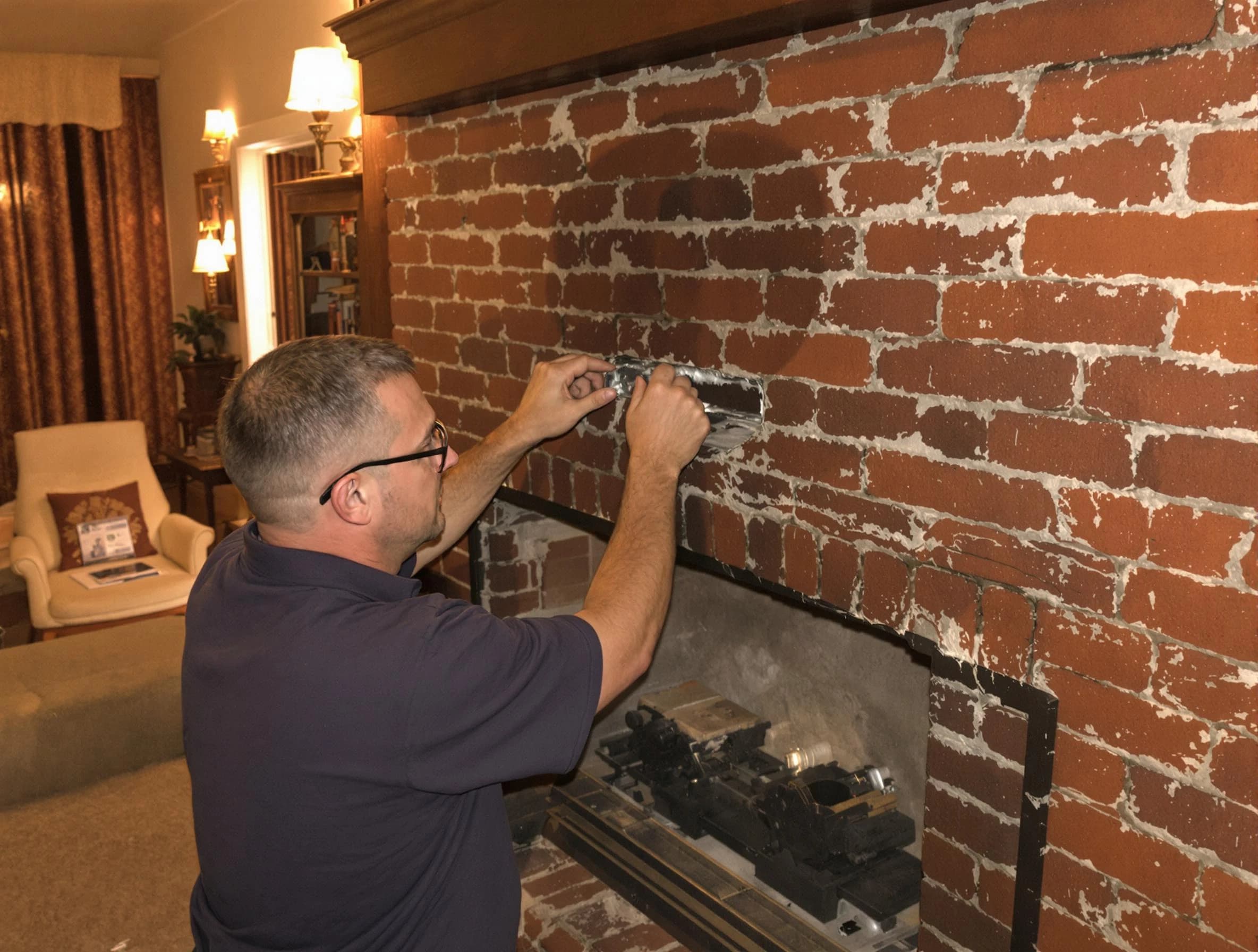 Grayson Valley Chimney Sweep expert fixing a fireplace in Grayson Valley, AL