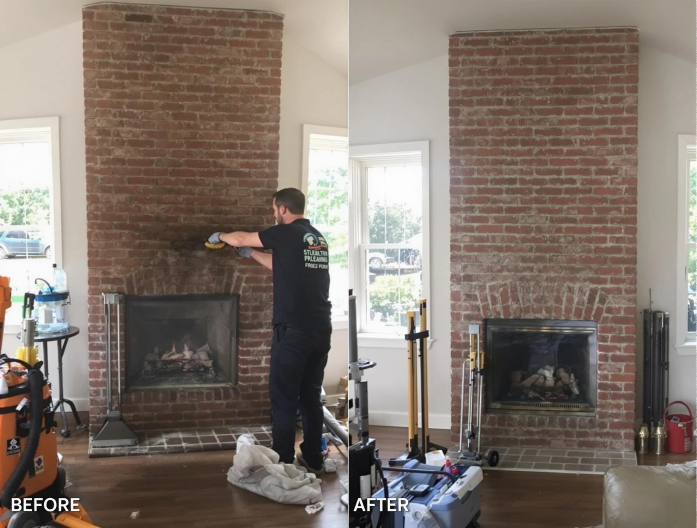 Finished chimney sweeping service by Grayson Valley Chimney Sweep in Grayson Valley, AL