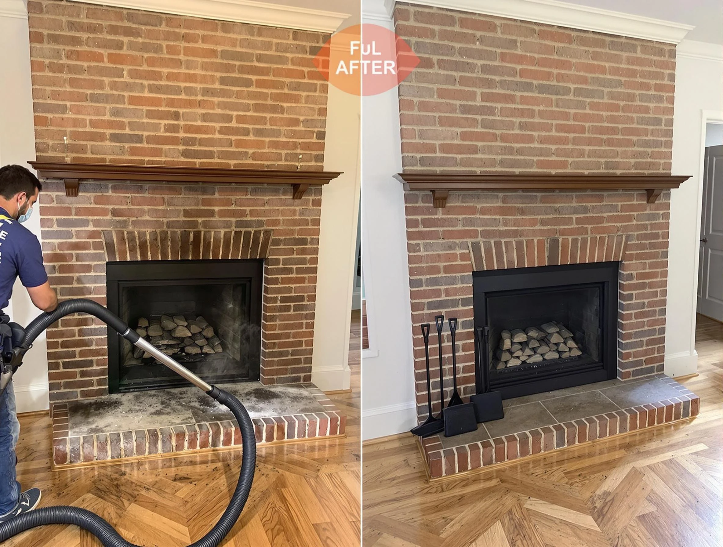Grayson Valley Chimney Sweep carefully sanitizing a fireplace in Grayson Valley, AL
