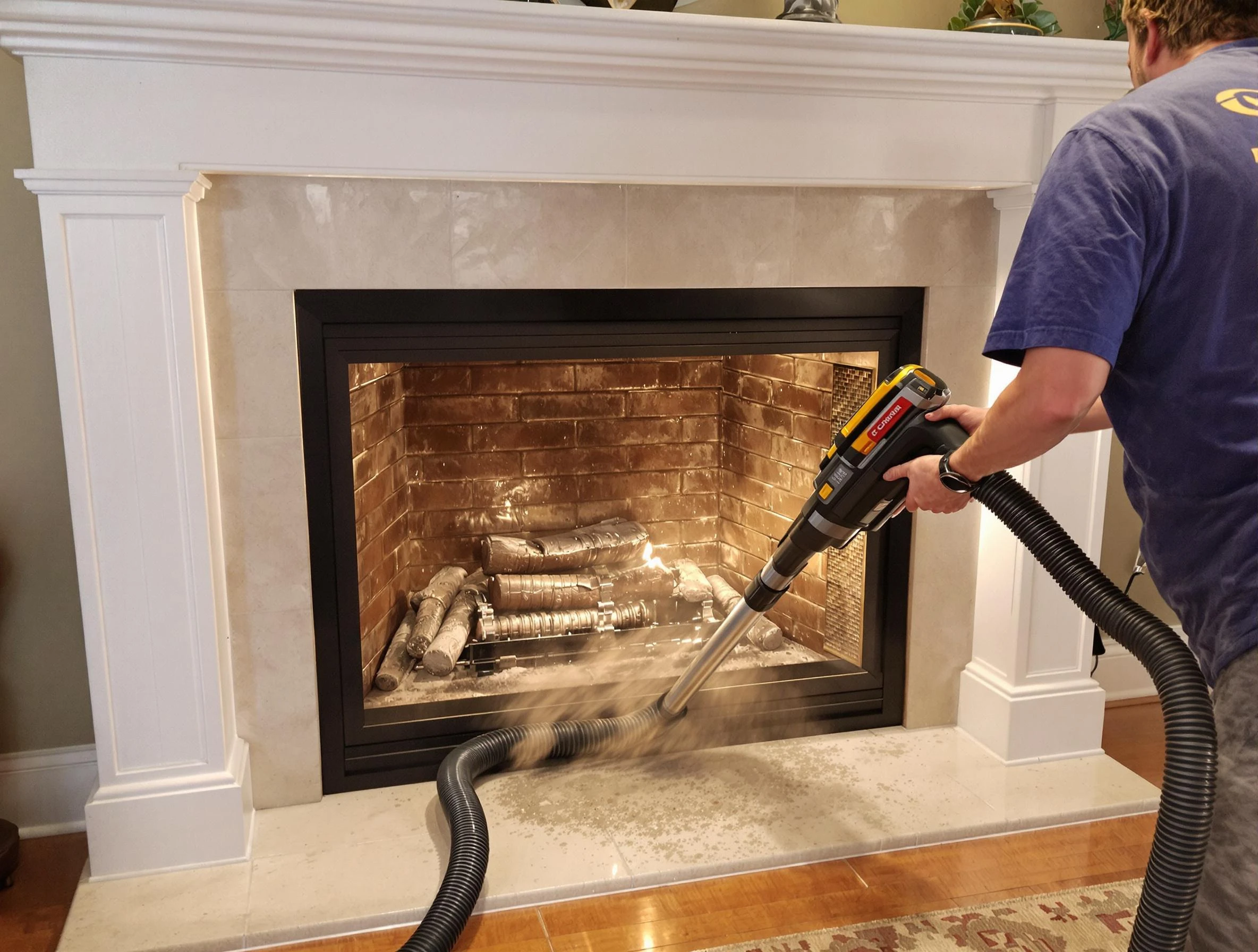 Fireplace cleaning performed by Grayson Valley Chimney Sweep in Grayson Valley, AL