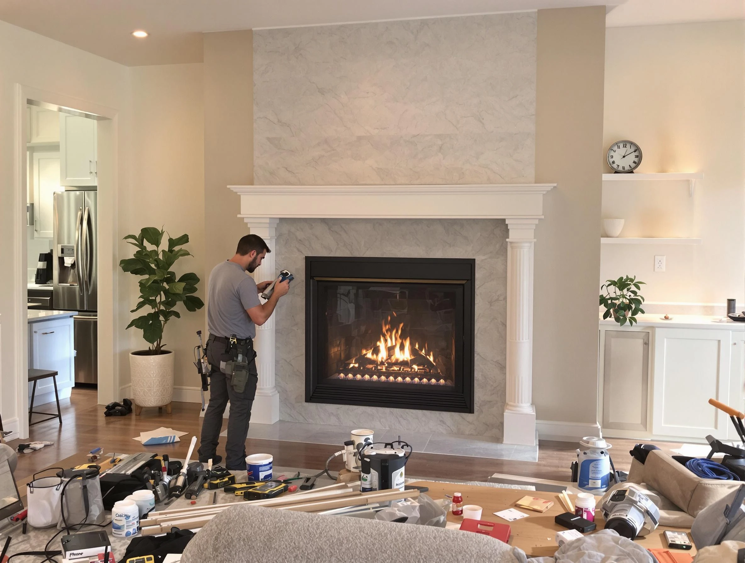Newly installed fireplace by Grayson Valley Chimney Sweep in Grayson Valley, AL