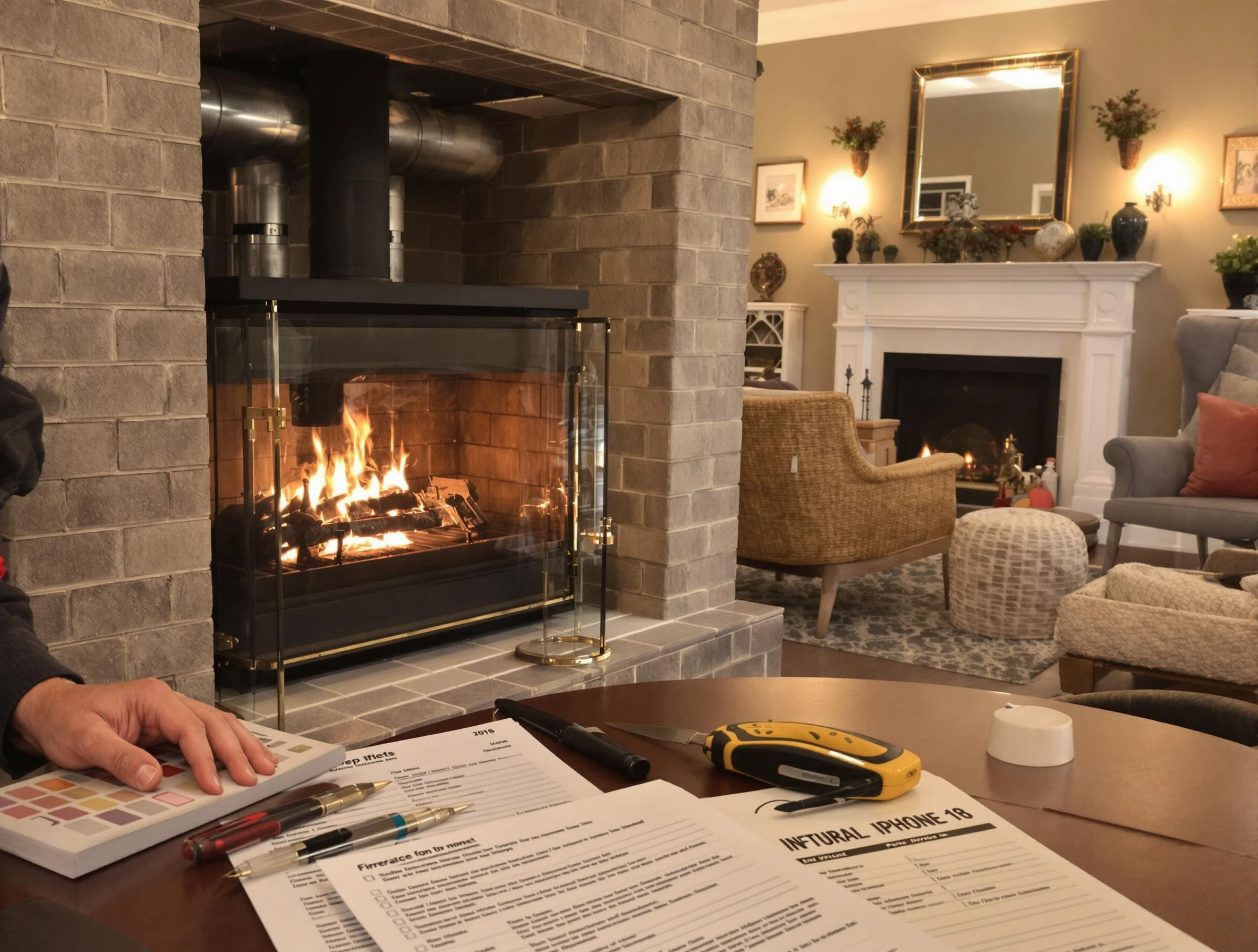 Grayson Valley Chimney Sweep verifying fireplace safety measures in Grayson Valley, AL